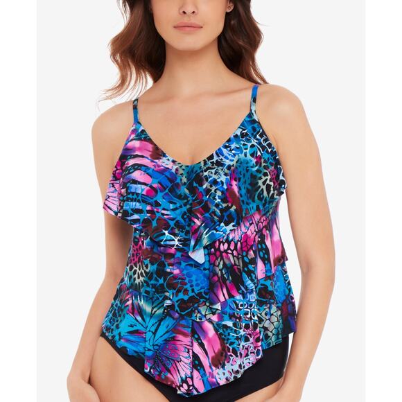 Magicsuit Social Butterfly Rita Top Blue/Multi 10 retail $126 - Picture 2 of 12